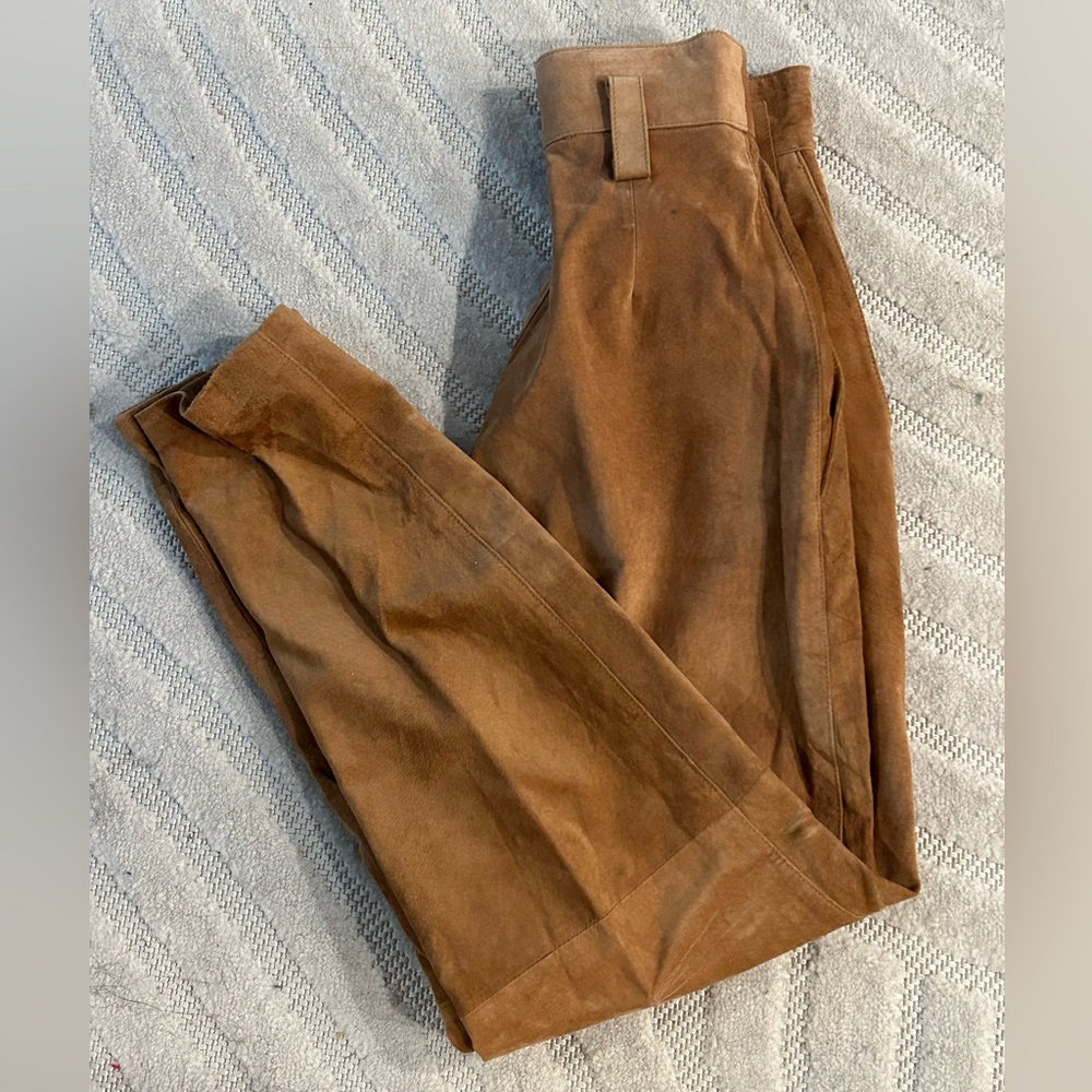 Vintage Leather by Wilsons Women’s Tan Trouser Suede Pants - Size 4